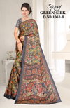 Green Silk 62 By Saroj Printed Moss Chiffon Sarees Wholesale Shop In Surat
